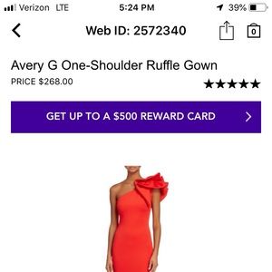 avery g one shoulder ruffle gown